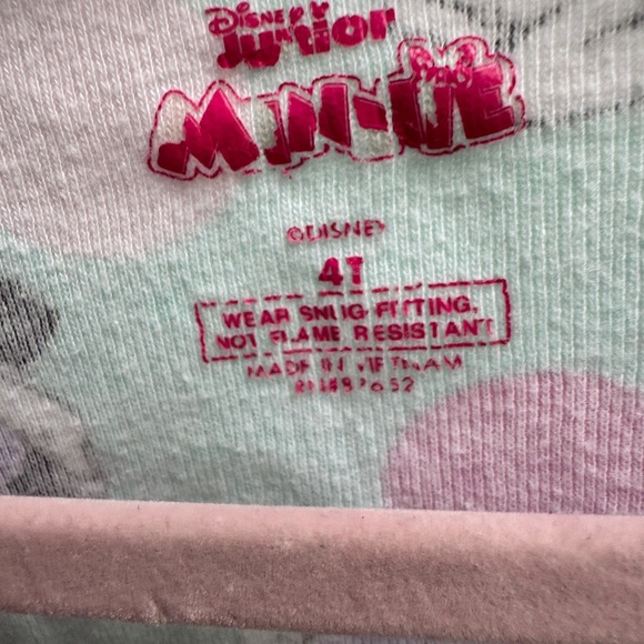 Disney Minnie Mouse Daisy Duck 4T Girls Polka Dot Short Sleeve Pajama Top - Picture 3 of 4
